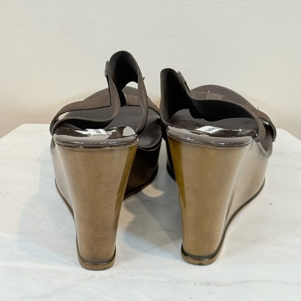 🔥Charles David  Dark Brown Wedge Sandals Size 7 EUC🔥